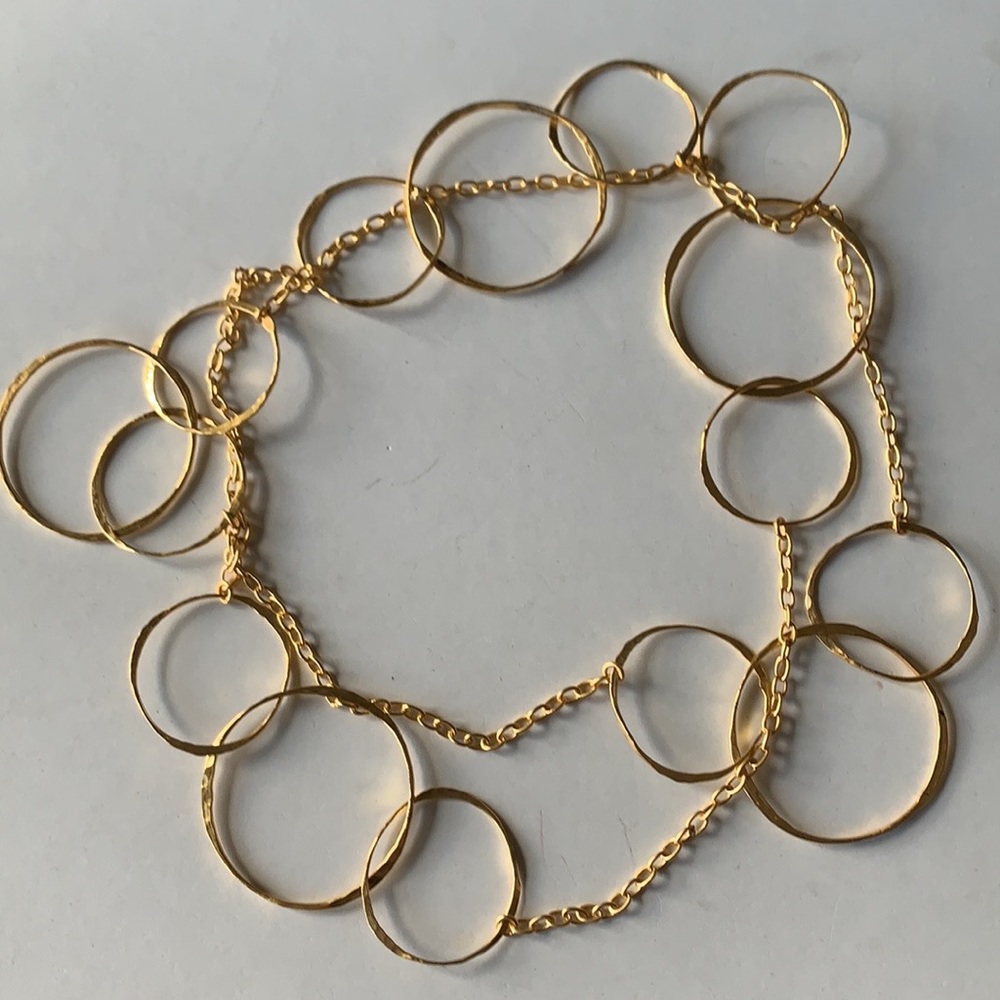 Beautiful hammered hoop necklace